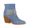 $50 Denim Cowboy Booties